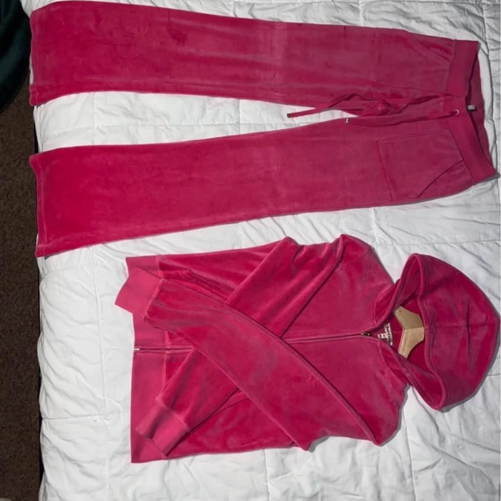 Juicy Couture Pink Velour Tracksuit Set